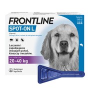 Frontline Spot-on L Pies 20-40 kg, ochrona przeciw pchłom i kleszczom, krople w pipetach, 2,68 ml x 3 szt. https://azcdn.doz.pl/image/d/product/3813f984-scale-180x180.png