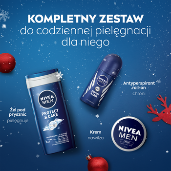 Zestaw Promocyjny, Nivea Men, Get Protected, żel pod prysznic 3 w 1, 250 ml + Antyperspirant, 50 ml + Krem, Men Creme, 75 ml