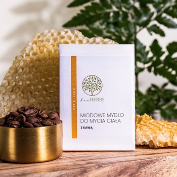 BeeHerbs, mydło, do mycia ciała, miodowe z kawą, 100 g