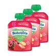 Zestaw 3 x BoboVita, truskawki i wiśnie z bananem, mus, 6 m+, 80 g