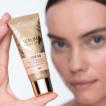 Bielenda Serum Make-up, korygujący fluid+serum SPF50 do każdego typu cery, nr 3, 30 g