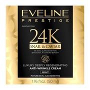 alt Eveline Cosmetics 24K Snail & Caviar, luksusowy regenerujący krem przeciwzmarszczkowy na noc, 50 ml