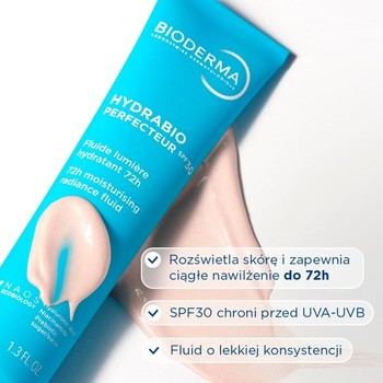 Bioderma Hydrabio Perfecteur, nawilżający fluid rozświetlający SPF 30, 40 ml