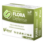 Vetfood Flora Defense, synbiotyk wspierający zdrowie przewodu pokarmowego zwierząt, kapsułki, 30 szt. https://azcdn.doz.pl/image/d/product/2a91b6fb-scale-180x180.png