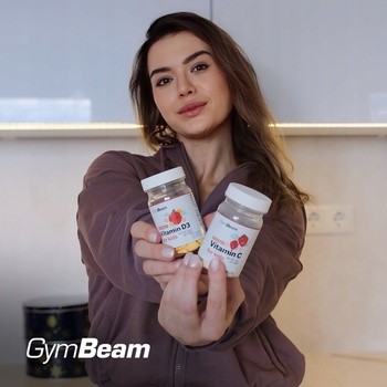 GymBeam Witamina D3 do ssania dla dzieci, tabletki, smak pomarańczowy, 120 szt.