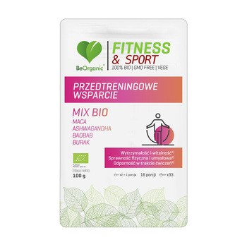BeOrganic, przedtreningowe wsparcie MIX BIO, 100 g