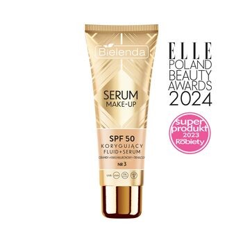 Bielenda Serum Make-up, korygujący fluid+serum SPF50 do każdego typu cery, nr 3, 30 g