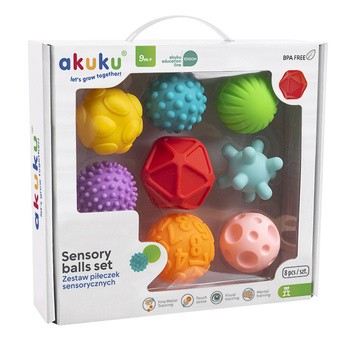 Akuku, zestaw piłek sensorycznych, 1 szt.