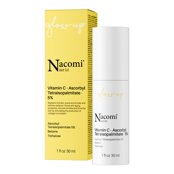 Nacomi Nacomi Next LVL, serum z witaminą C - Ascorbyl Tetraisopalmitate 5%, 30 ml — Składniki i ocena