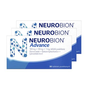 Zestaw 3x Neurobion Advance, 100 Mg+50 Mg+1 Mg, Tabletki Powlekane, 30 Szt.