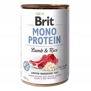 Brit Mono Protein Lamb & Rice, monobiałkowa karma mokra dla psów, jagnięcina i ryż, 400 g
