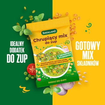 Bakalland, Chrupiący mix do zup z groszkiem ptysiowym, 75 g