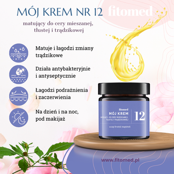 Fitomed Mój krem Nr 12, krem do cery mieszanej, tłustej i trądzikowej, 55 g