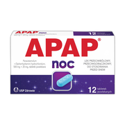 Apap Noc, 500 mg + 25 mg, tabletki powlekane, 12 szt.