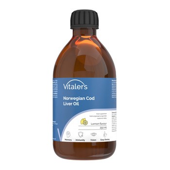 Vitalers Tran norweski, płyn, smak cytrynowy, 250 ml