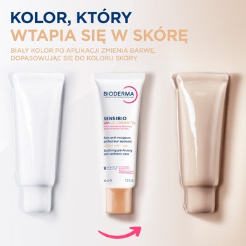 Bioderma Sensibio AR+ CC SPF 50+, ochronny krem kojący i redukujący zaczerwienienia, odcień jasny, 40 ml