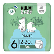 Muumi Baby Pants, pieluchomajtki, 6 (12-20 kg), 36 szt.