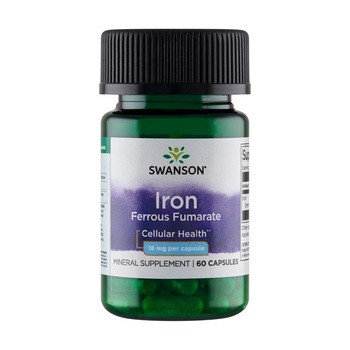 Swanson Iron (Ferrius Fumarate), kapsułki, 60 szt.