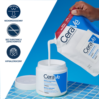 Cerave, balsam nawilżający do ciała i twarzy dla skóry suchej i bardzo suchej, refill, 454 g