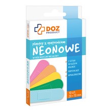 DOZ PRODUCT Plastry z opatrunkiem, neonowe, 20 mm x 70 mm, 10 szt.