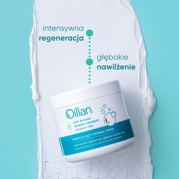 Zestaw Oillan, nawilżający dermo-krem, 500 ml +  Baby, żel do mycia ciała i włosów 3 w 1, 100 ml