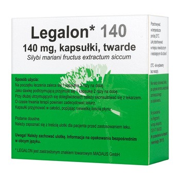 Legalon 140, 140 mg, kapsułki twarde, 20 szt. (import równoległy, Delfarma)