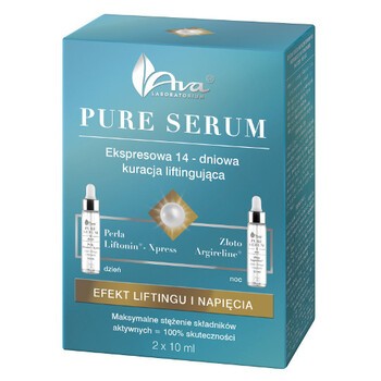 Ava Pure Serum, ekspresowa 14-dniowa kuracja liftingująca, 2 x 10 ml