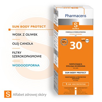 Pharmaceris S, nawilżająca emulsja ochronna do ciała, SPF 30, 150 ml