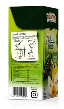 Big-Active, Zielona herbata z pigwą, liściasta, 100 g