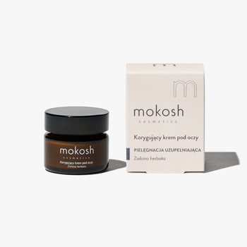 Mokosh, korygujący krem pod oczy, zielona herbata, mini, 15 ml