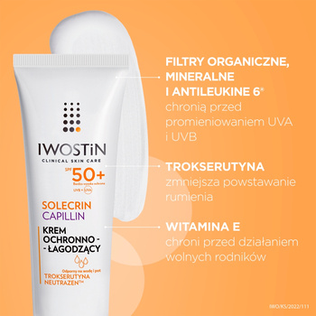 Iwostin Solecrin Capillin, krem ochronny, SPF 50+, 50 ml