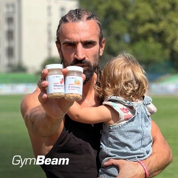 GymBeam B-kompleks dla dzieci, tabletki do ssania, smak morelowy, 120 szt.