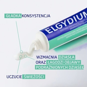Zestaw Elgydium, pasta do zębów na podrażnione dziąsła, 75 ml + Elgydium Sensitive, pasta do zębów w żelu, 75 ml