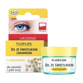 Flos-Lek Laboratorium Pielęgnacja Oczu, żel ze świetlikiem lekarskim i rumiankiem, 10 g