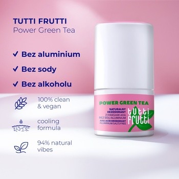Farmona Tutti Frutti #PowerGreenTea, dezodorant kwasowy AHA, bez soli aluminium, 50 ml