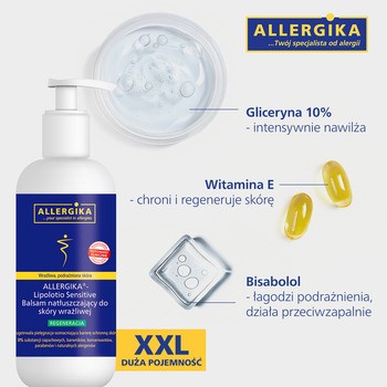 Allergika Lipolotio Sensitive, balsam natłuszczający do skóry wrażliwej, 500 ml