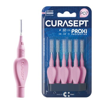 Curasept Proxi P07, szczoteczki międzyzębowe, różowe, 6 szt.
