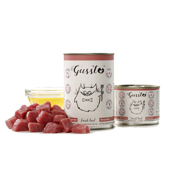 Gussto, mokra karma dla kotów, wołowina, puszka, 400g