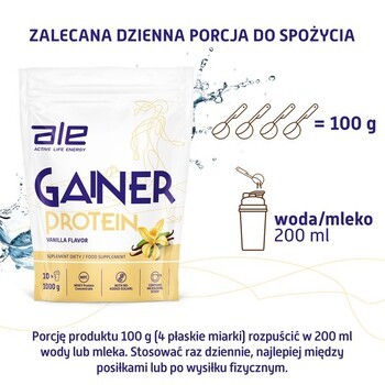 Zestaw 3 x ALE Gainer Protein Vanilla Flavor