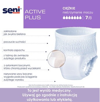 Seni Active Plus, majtki chłonne, rozmiar M, 10 szt.