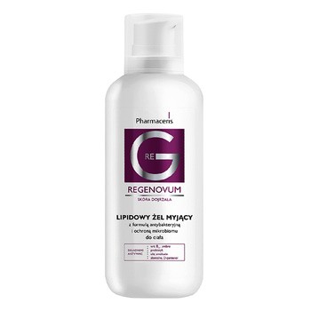 Pharmaceris Regenovum, łagodzący żel myjący z formułą lipidową i ochroną mikrobioty do ciała, 400 ml