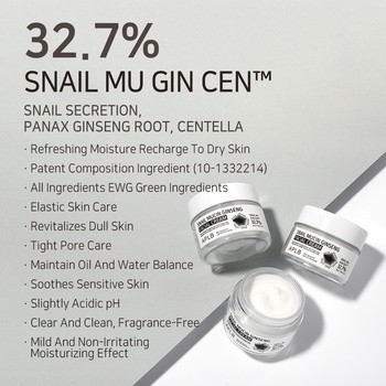 APLB Snail Mucin Ginseng Facial Cream, krem regenerujący do twarzy ze śluzem ślimaka i żeń-szeniem, 55 ml