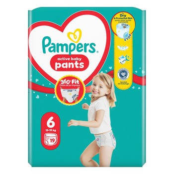 Pampers Active Baby Pants, pieluchomajtki, rozmiar 6, 19 szt.