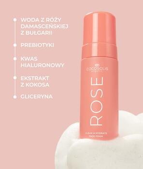 Cocosolis Rose, różana pianka do oczyszczania twarzy, 150 ml