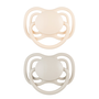 Canpol Babies, smoczek silikonowy DentalAir 0-6 m symetryczny, kremowy, 2 szt.