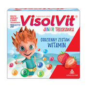 Visolvit Junior Truskawka, saszetki z proszkiem musującym, 30 szt.