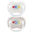 Canpol Babies, smoczki uspakajające symetryczne Love Mum & Dad 0 - 6 m., 2 szt.