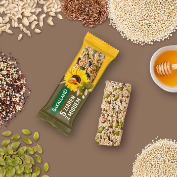 Bakalland, 5 ziaren z miodem, baton zbożowy, 40 g