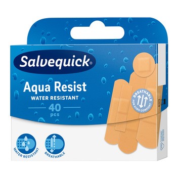 Salvequick, plastry  wodoodporne, Aqua Resist, 40 szt.
