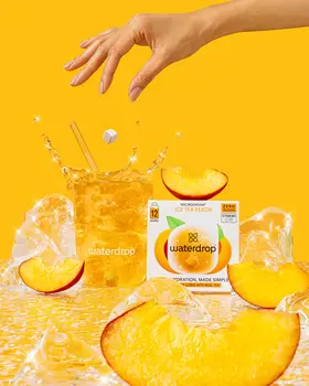 Waterdrop, Microdrink Ice Tea Peach, kostki musujące do przygotowania napoju, 2,1 g x 12 szt.